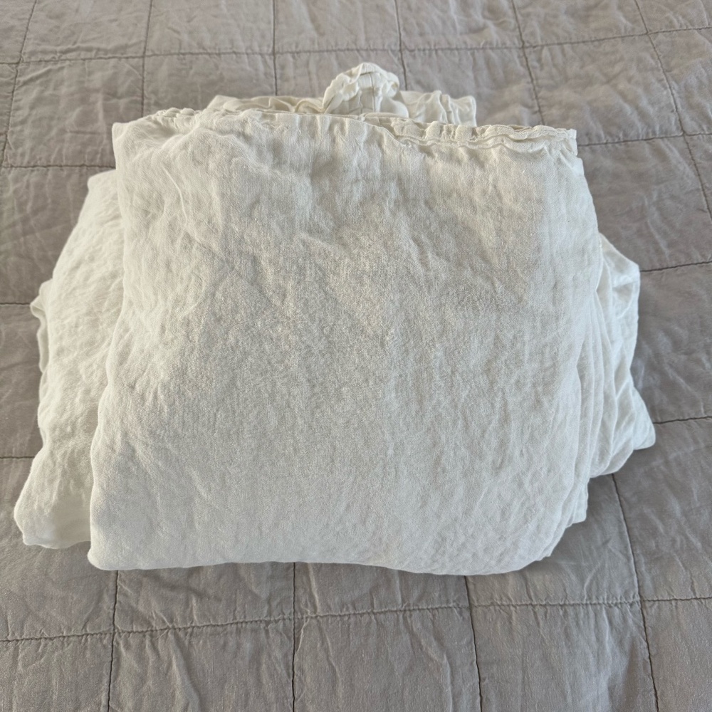 Parachute King Linen Sheet Set in White